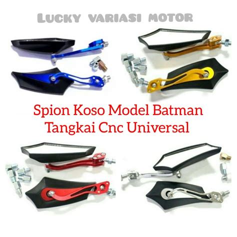 Jual Spion Motor Koso Variasi Model Batman Tangkai Cnc Universal