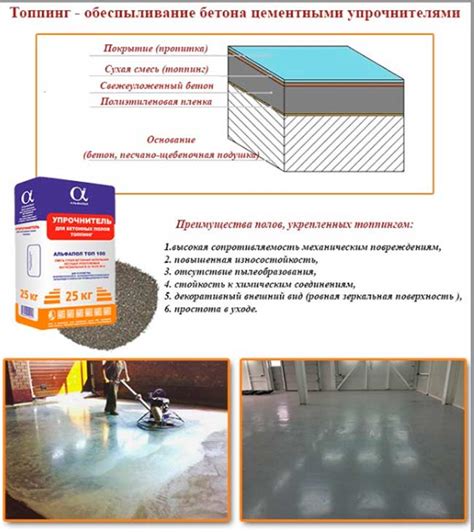 Топпинг для бетонного пола: виды, технология устройства