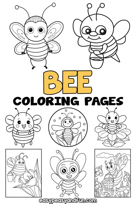 Printable Bee Coloring Pages – 30 Cute Sheets - Easy Peasy and Fun