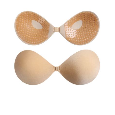 Zxyouping Nude Push Up Invisible Bra For Women Front Buckle On Self Adhesive Nipple Covers