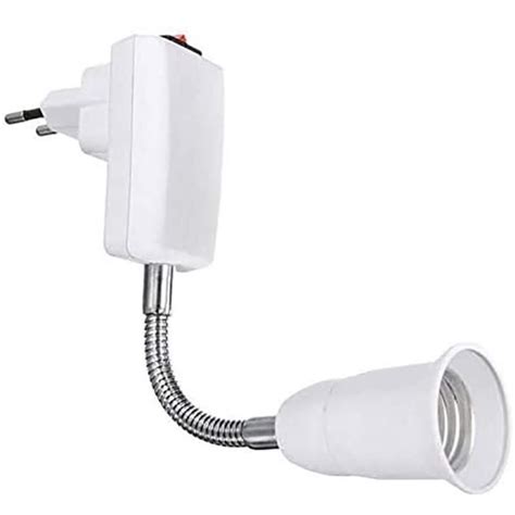 Douille E Avec Interrupteur Sans Fil Base Blanche Pour Ampoule Led