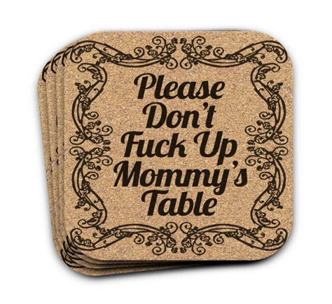 Please Don T Fuck Up Mommy S Table Cork Coaster Set Etsy