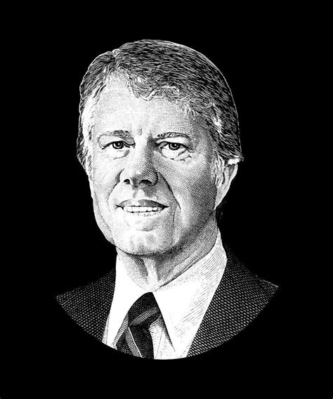 President Jimmy Carter Graphic Black And White Digital Art By War Is