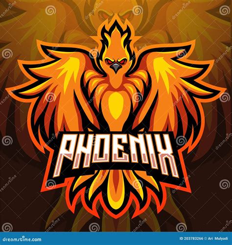 Phoenix Bird Mascot Esport Logo Design Stock Vector Illustration Of