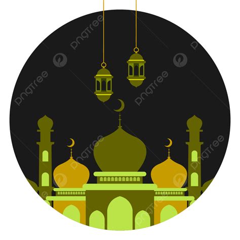 Un Diseño De Mezquita Simple Con Fondo Negro Happy Isra Y Mi Raj Png Mezquita Vector De