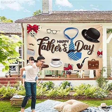 Katchon Happy Fathers Day Banner Backdrop Large 72x44 Inch Happy