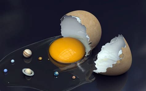 Solar System Artwork 3d Space Humor Eggs Digital Art Hd