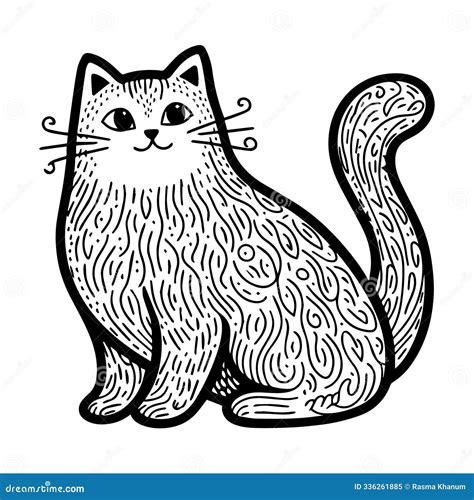 Purrfectly Cute Cat Coloring Pages For All Ages Cartoon Vector