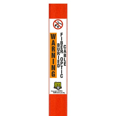 Warning Buried Fiber Optic Cable Flat Marker - pipemarker