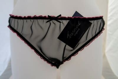 Sheer Chiffon Briefs Knickers Panties Sexy SEE THROUGH Lingerie Black And Pink EBay