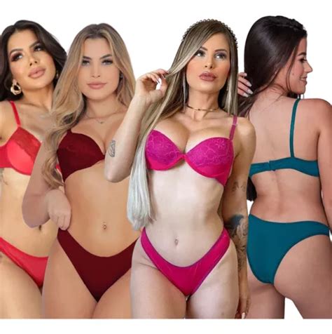 Kit Conjuntos Lingerie B Sicas Popular Calcinha Suti Parcelamento Sem Juros
