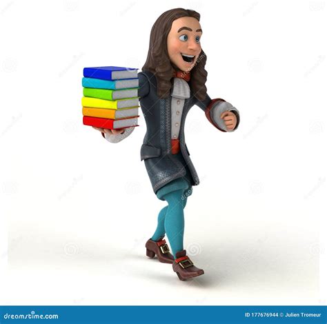 3d Illustration Of A Cartoon Man In Historical Baroque Costume Stock