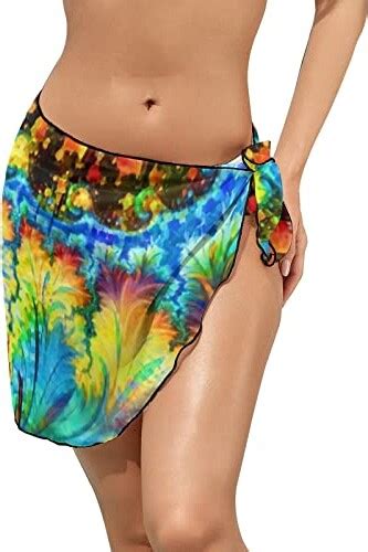 RTUQ Swimwear Cover Ups For Women Suitable Short Sarongs Beach Wrap Sheer Bikini Wraps Chiffon
