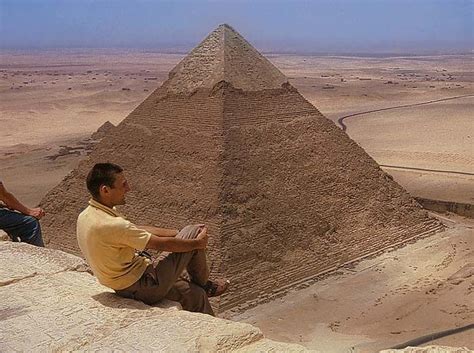 The Great Pyramid Cheops Khufu Pyramid Giza Egypt View From Top