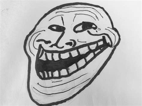 How To Draw Troll Face