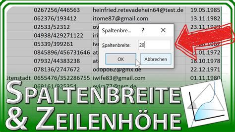 Zeilenh He Spaltenbreite Ndern Excel Grundlagen Tutorial