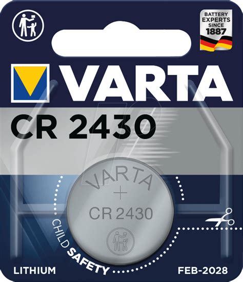 CR 2430 VAR: Lithium-Knopfzelle, 3 V, 280 mAh, 24,5x3,0 mm bei reichelt ...