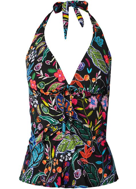 Venus Plus Size Julie Halter Tankini Top Bikini Midnight Elegance