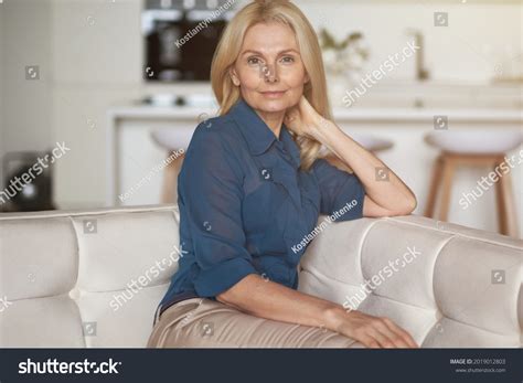 Attractive Mature Woman Pleasant Smile Looking Stock Photo Shutterstock