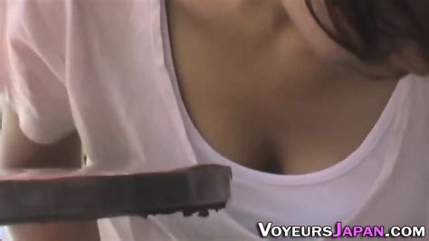 Busty Japanese Babe Rubs