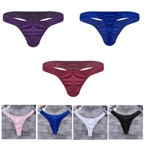 Satin Sissy Panties Sexy Mens Pouch Thong Bikini Briefs Underwear G String Picclick Uk
