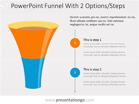 An Orange And Blue Funnel Diagram For Powerpoint With Options Step By