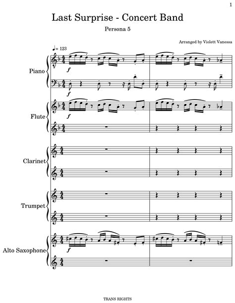 Last Surprise - Concert Band - Sheet music for Electric Bass, Flute