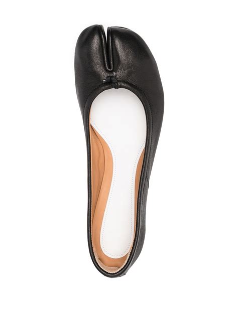 Maison Margiela Tabi Leather Ballerina Shoes Black Farfetch Uk
