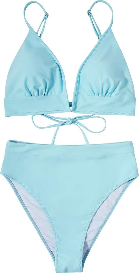 Ruuhee Bikini Set For Women Deep V Top High Waisted Bottom Swimsuit Piece Bathing Suit Shopstyle