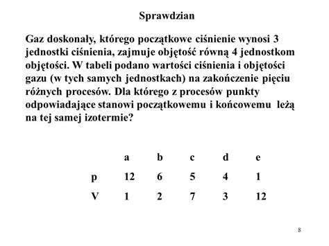 Gaz Doskona Y R Wnanie Stanu Przemiana Izotermiczna Gazu Doskona Ego