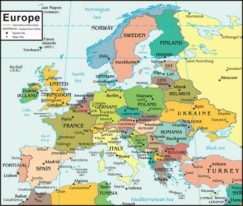 images  printable map  europe  cities north america images