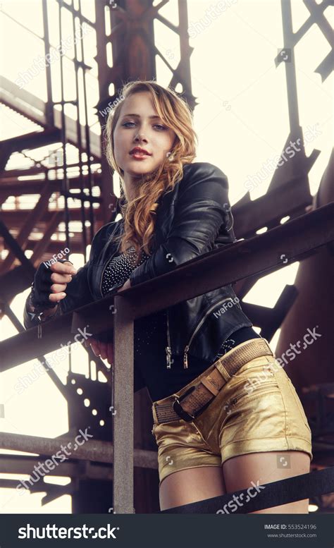 Blonde Sexy Girl Shorts Heels Old Stock Photo 553524196 Shutterstock