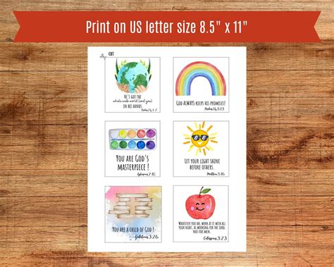 Bible Verse Lunchbox Notes For Kids Lunch Box Christian Cards For