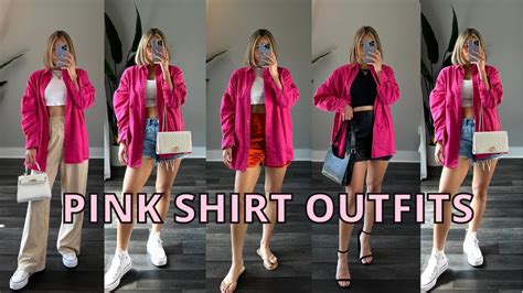 Different Ways To Wear Pink Oversized Shirt Dressy And Casual Youtube