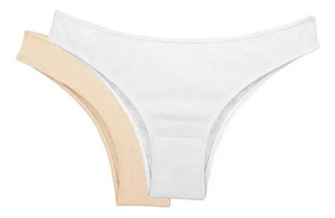 Kit Calcinhas Algodão Branco nude Love Secret Parcelamento sem juros