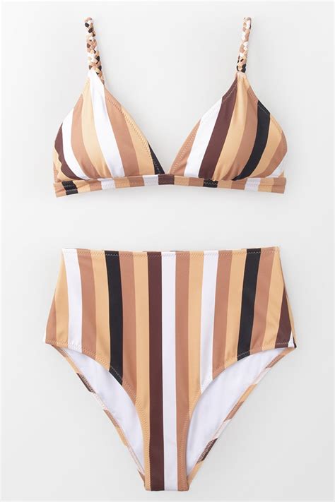 Not So Nude Stripe High Waisted Bikini
