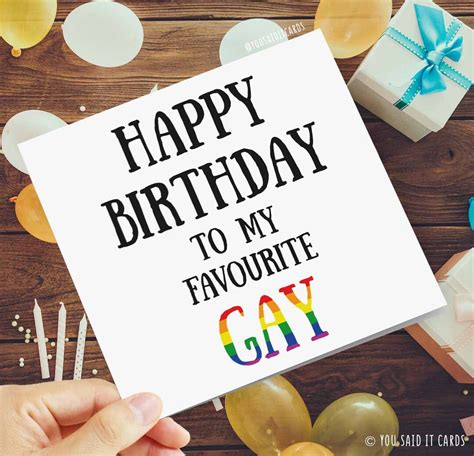 Feliz cumpleaños a mi gay favorito Tarjeta de felicitación Etsy España