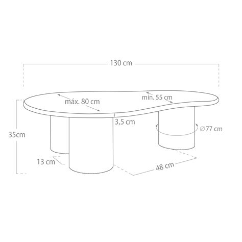 Dánae coffee table travertine finish 130x80cm