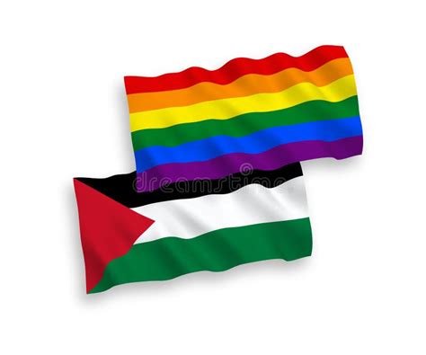 Palestine Vs Gay Pride Smoke Flags Placed Side By Side Thick Colored