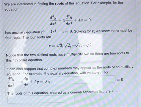 Solved For A Homogeneous Constant Coefficient Linear Chegg