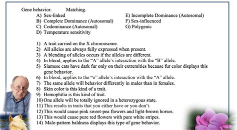 Solved Gene Behavior Matching A Sex Linked B Complete Chegg