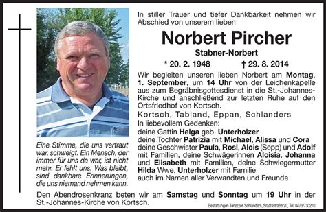 Norbert Pircher Aus Schlanders Trauerhilfe It Das S Dtiroler