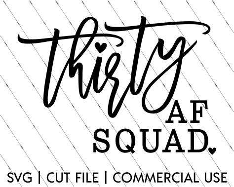 30 Birthday Svg Thirty AF Svg 30th Birthday Svg Thirty AF Etsy