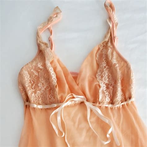 La Vie En Rose Intimates Sleepwear Mesh Detail Nightie And Kimono Lingerie Set Poshmark