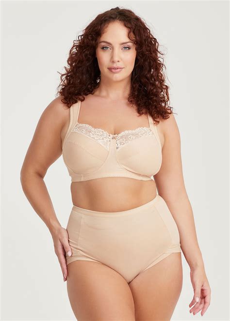 Shop Plus Size Wirefree Cotton Comfort Bra Nude Taking Shape AU