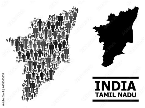 Map Of Tamil Nadu State For Demographics Propaganda Vector Population