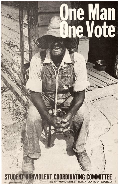 Hakes Civil Rights Sncc One Man One Vote Poster Featuring Powerful