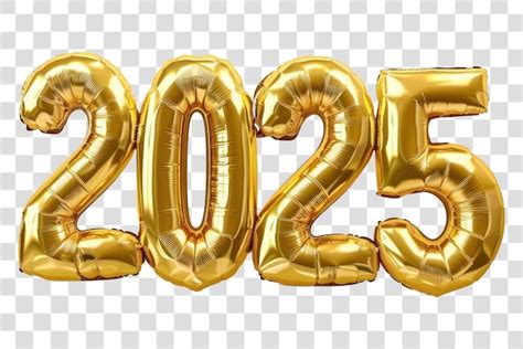 PNG Golden 2025 balloons celebration | Premium AI-generated PSD