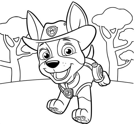 Paw Patrol Tracker Coloring Pages at GetColorings.com | Free printable ...