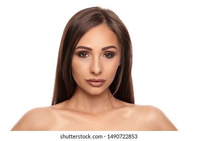 Close Portrait Brunette Nude Model Girl Stock Photo 1490722853 Shutterstock